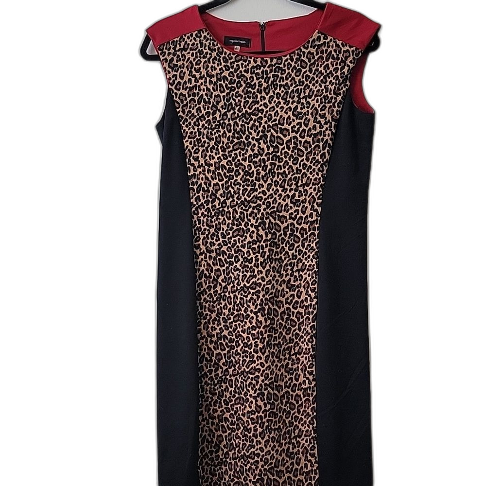 Spense Animal Print Colorblock Dress